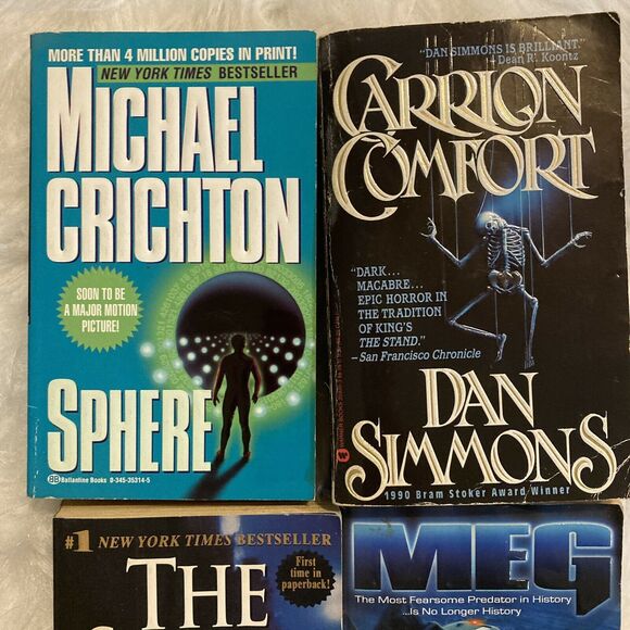 Michael Crichton John Grisham Horror Thriller Suspense Adult Novel Bundle of 4 - Picture 2 of 7